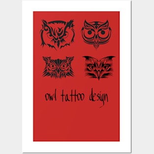 Owl Tattoo Design Posters and Art